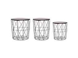Vidaxl Mesas De Centro 3 Pcs Preto