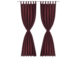 Maison Exclusive - Cortinas De Cetim Com Laços 2 Pcs 140 X 245 Cm Bordô