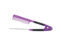 2026 plancha Peine Rectificadora de Cabelo em Forma V Resistente Ao Calor Ferramenta de Estilismo Cabeleireiro Salão (roxo)