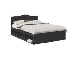 Estrutura da Cama Preto 160x200 cm Madeira de Pinheiro Sólida MAISON EXCLUSIVE