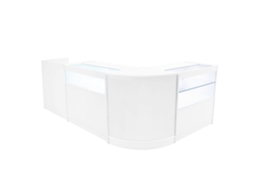 Conjunto de Balcões Comerciais Gravidade | Branco | CM60 B900 C900 TB60 | MDF e Vidro Temperado | Prateleiras MonsterShop