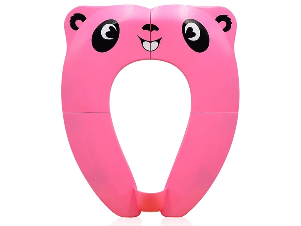 Sanitário portátil Assento para crianças - Antiderrapante - ABS - Panda rosa - 36×29×2,5 cm