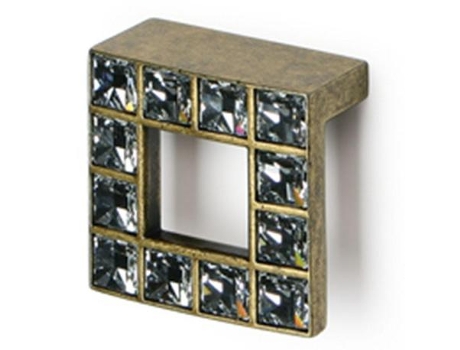 Tirador zamak cristal swarovski 49x49mm. elegir acabado. acabado antica firenze