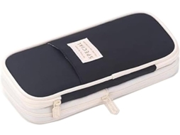 Estojo para Lápis, Grande Capacidade, com Zíper, com Bolsos, Organizador, Preto, Multicolorido AQUAFORGE