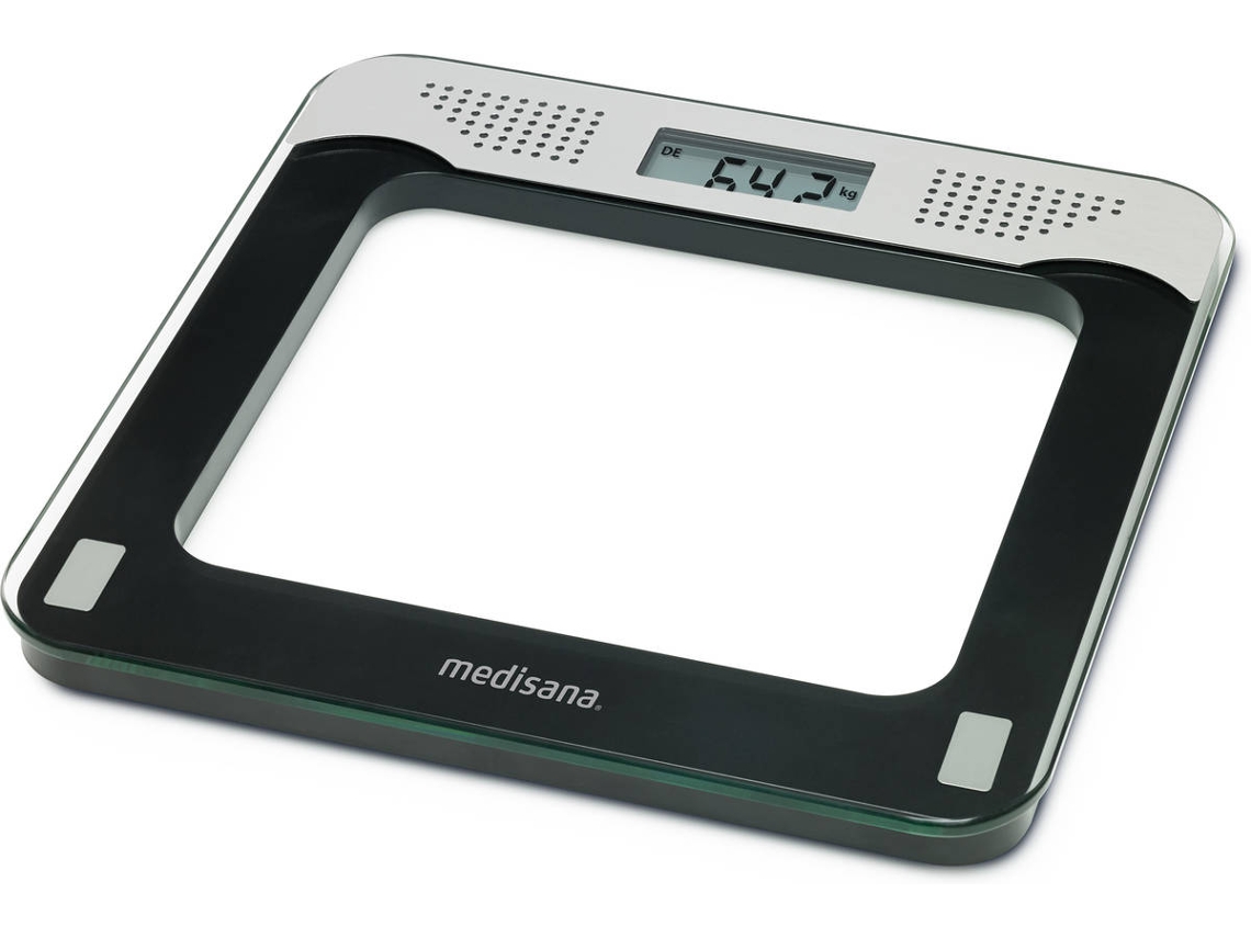 Balança digital medisana PS 425, superfície de vidro de segurança branca, ligação e desligamento automáticos, capacidade até 180 kg