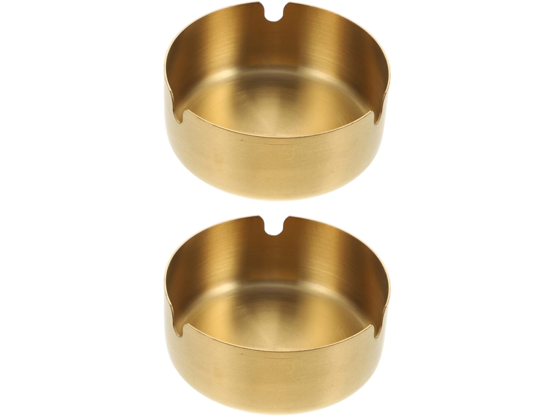 Cinzeiro compacto redondo de aço inoxidável de 7,6 cm (3 polegadas) - Recipiente prático para cinzas - Decoração para casa