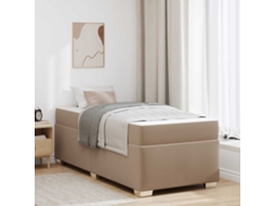 Vidaxl Estrutura da Cama com Colchão Cappuccino 90 X 200 Cm Tecido