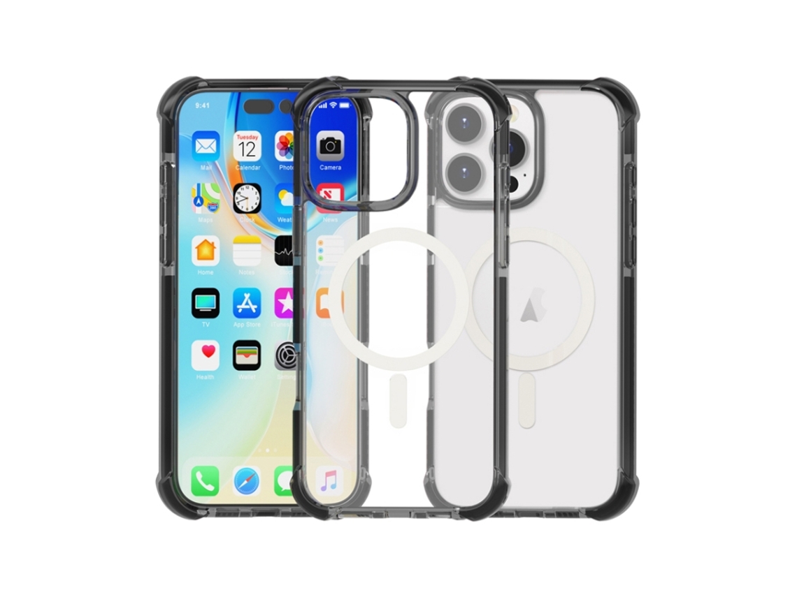 Capa De Acrílico Transparente À Prova De Choque Para Iphone 16 Pro Max - Magnética - Magsafe