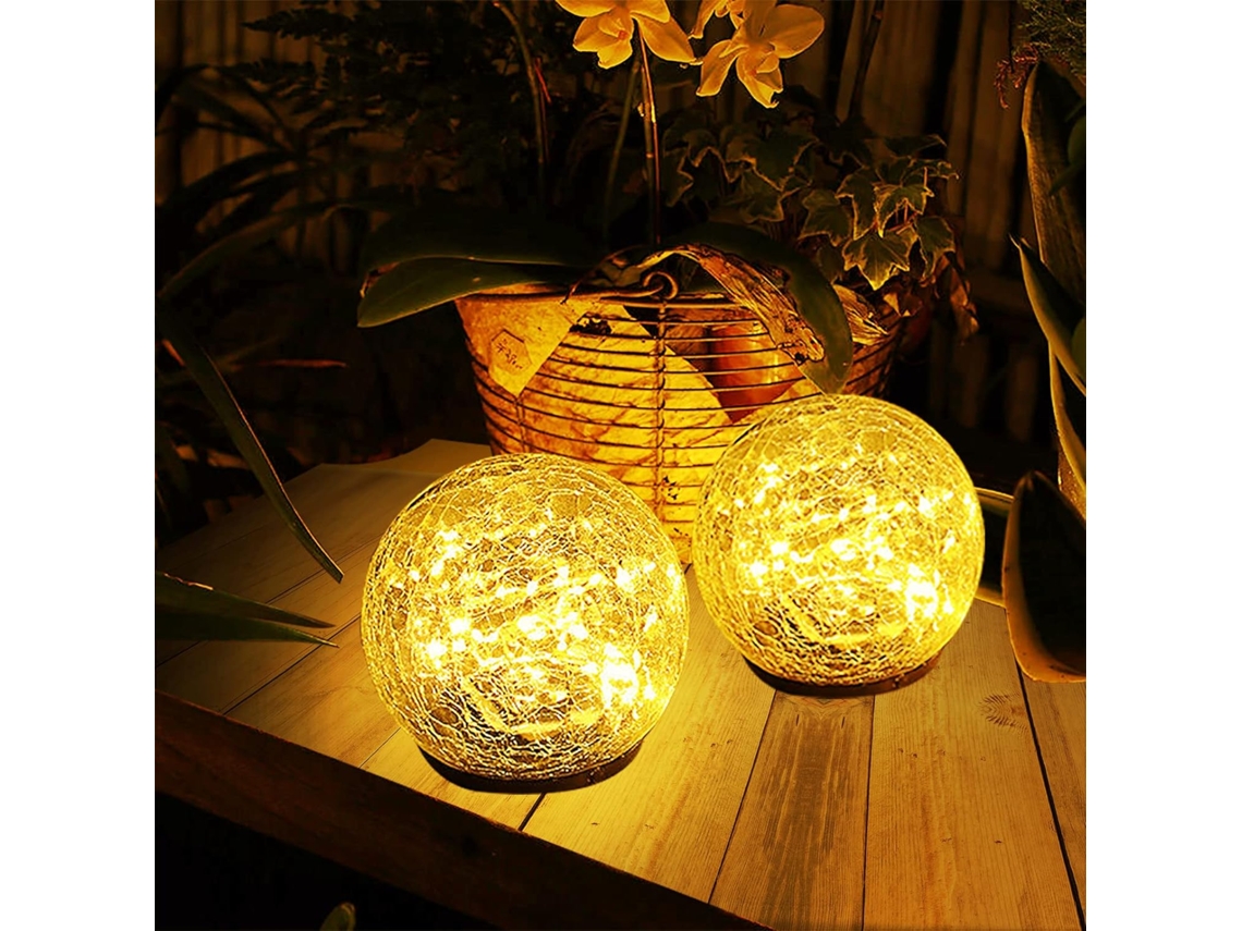 Ilumine Suas Noites Com O Brilho Solar, Luzes Solares Em Formato De Globo De Vidro Rachado, Decoração Externa À Prova Dágua, Perfeitas Para Ambientes