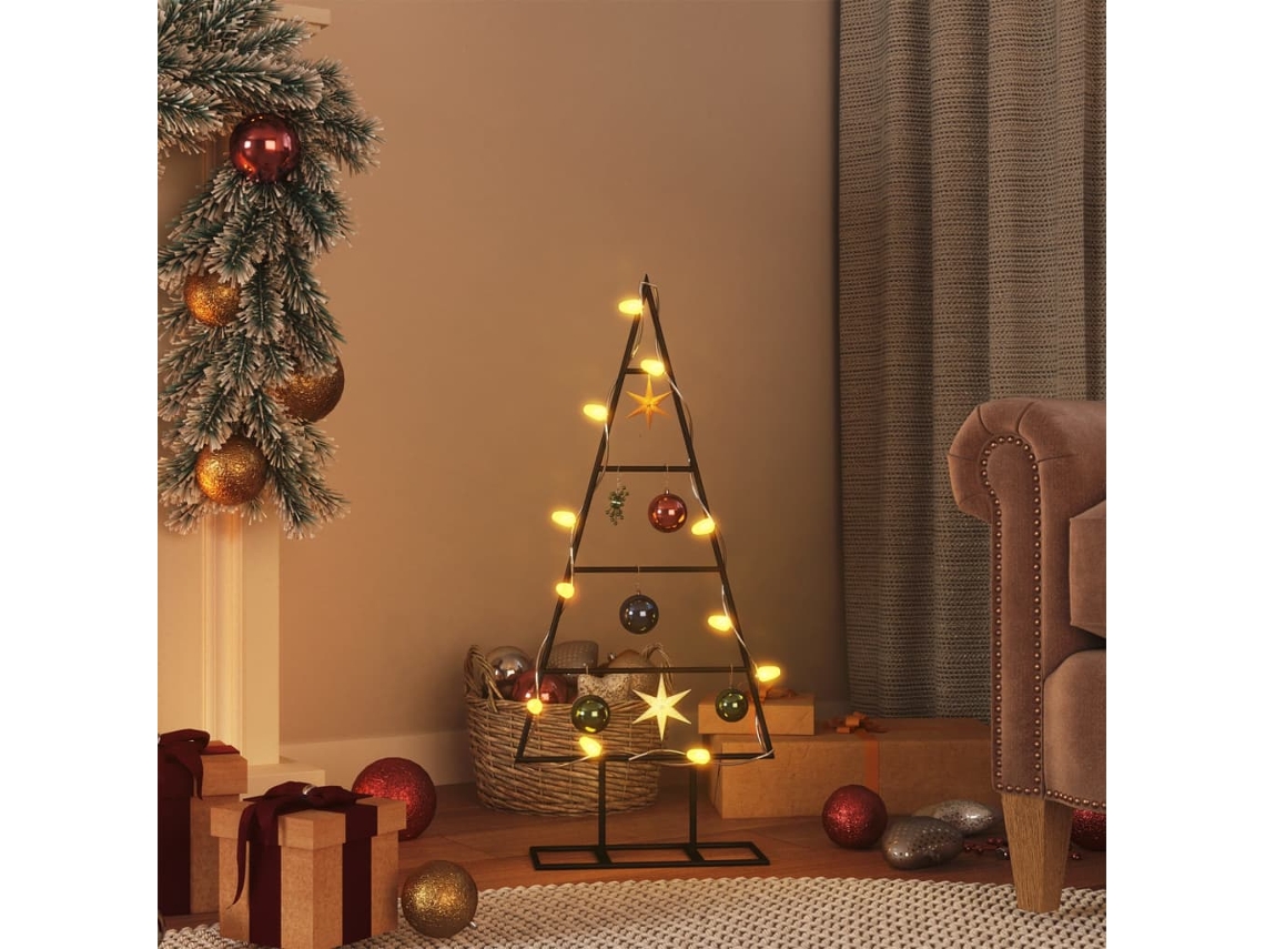 Vidaxl Árvore De Natal Para Decoração 60 Cm Metal Preto