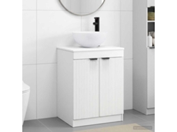 Vidaxl Conjunto De Móveis Para Banheiro Branco Derivados De Madeira