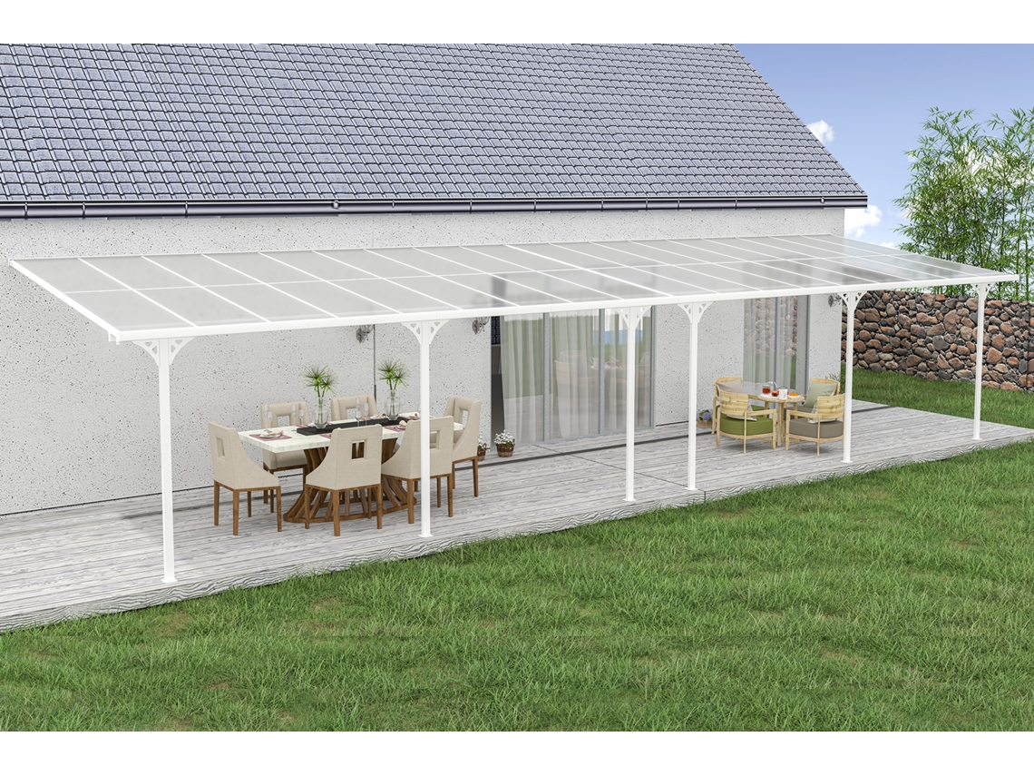 Cazeboo Pérgola Cobertura para Terraço de Aluminio Premium, Branco 11x3 m KLEO
