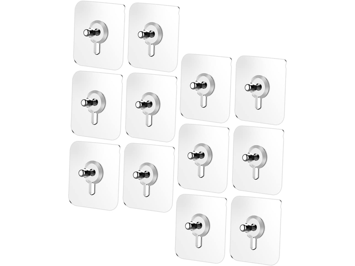 Conjunto De 50 Ganchos Adesivos Sem Parafusos Para Fixação Na Parede. Fácil Instalação.