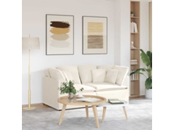 Vidaxl Sofá Modular Com Almofadas Tecido Tipo Lã Encaracolado Creme