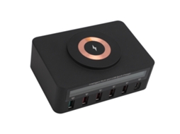 Carregador Sem Fio (6 Portas, Carregamento Rápido De 100w) Estação De Carregamento Magnética Multidispositivo Com Display Digital Multifuncional