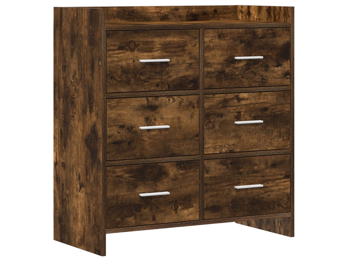 Vidaxl Buffet Carvalho Fumado 75 X 33 X 80 Cm Derivados De Madeira