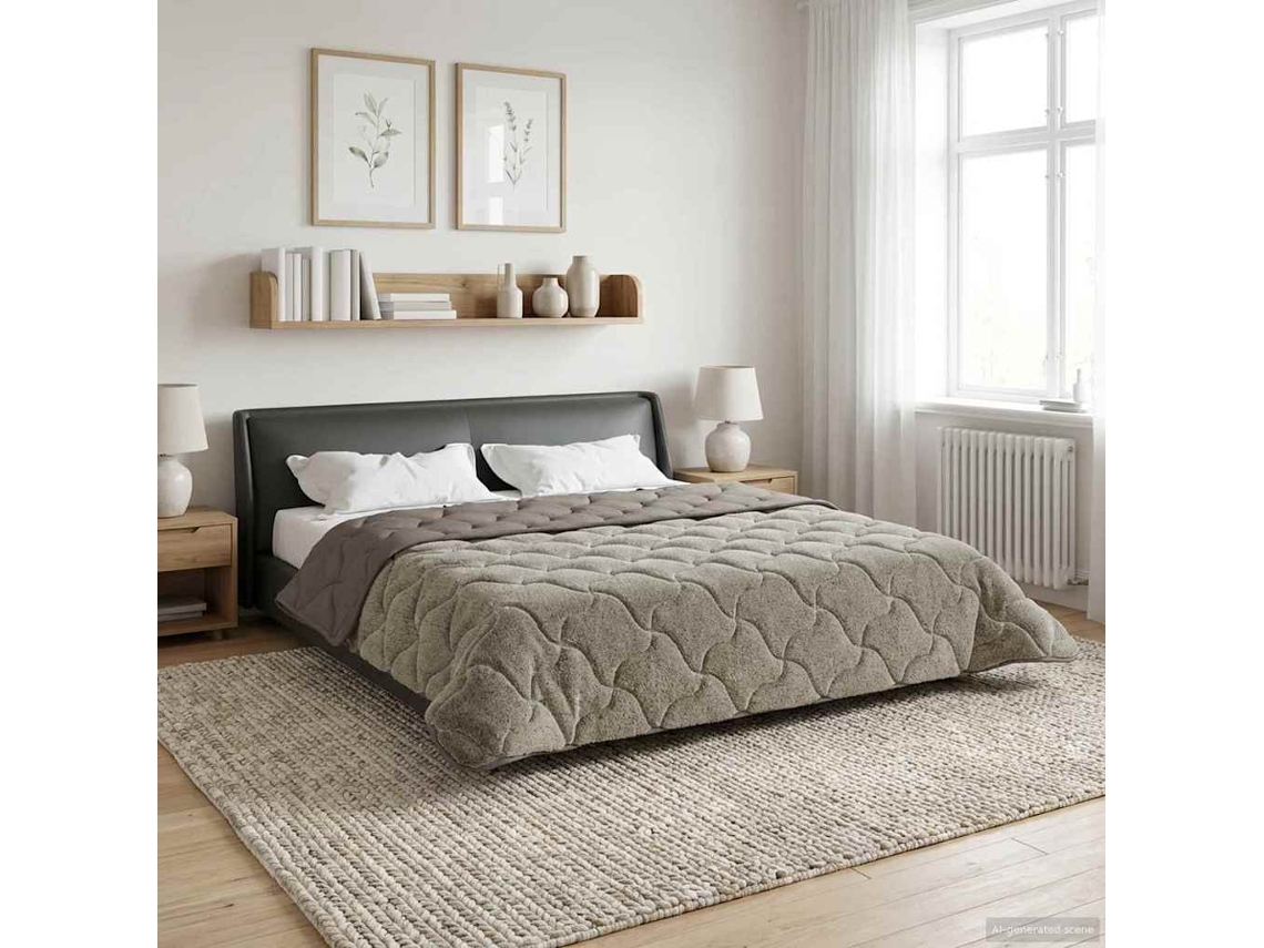 Vidaxl Duvet De Ano Inteiro Colchonete Cinzento-claro 200 X 220 Cm