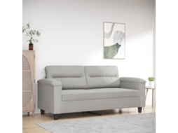 Sofá De 2 Lugares 140 Cm Tecido De Microfibra Cinzento Claro Lovely Home