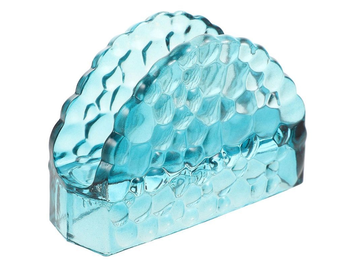 Suporte De Guardanapos Vertical Em Vidro Transparente Azul Para Mesa, Cozinha, Restaurante E Hotel