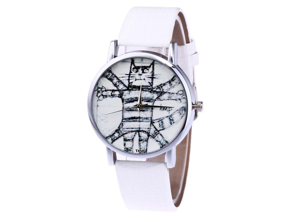 Reloj De Pareja Unisex De Cuarzo Con Correa De Cuero Pu Zhoulianfa (blanco)