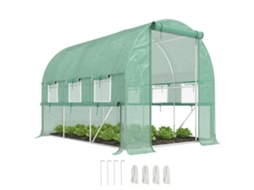 Estufa de Jardim em Aço e Pe, 3x2x2 M, Verde ZACHARY