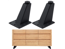 Pés De Mesa Para Sofá Ajustáveis Para Armário,mesa De Centro,tv E Outros Móveis,4 Peças 8x7 6,3 Cm,alumínio Resistente E Liso Btforus