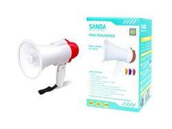 Mini Megafone Portátil SANDA Sd-6588 Branco Bordeaux