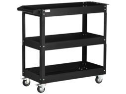 Carrinho Durhand 3 Prateleiras De Aço Alça Ergonômica Carga Máx. 150kg 83x35.3x76cm Ziwei Store