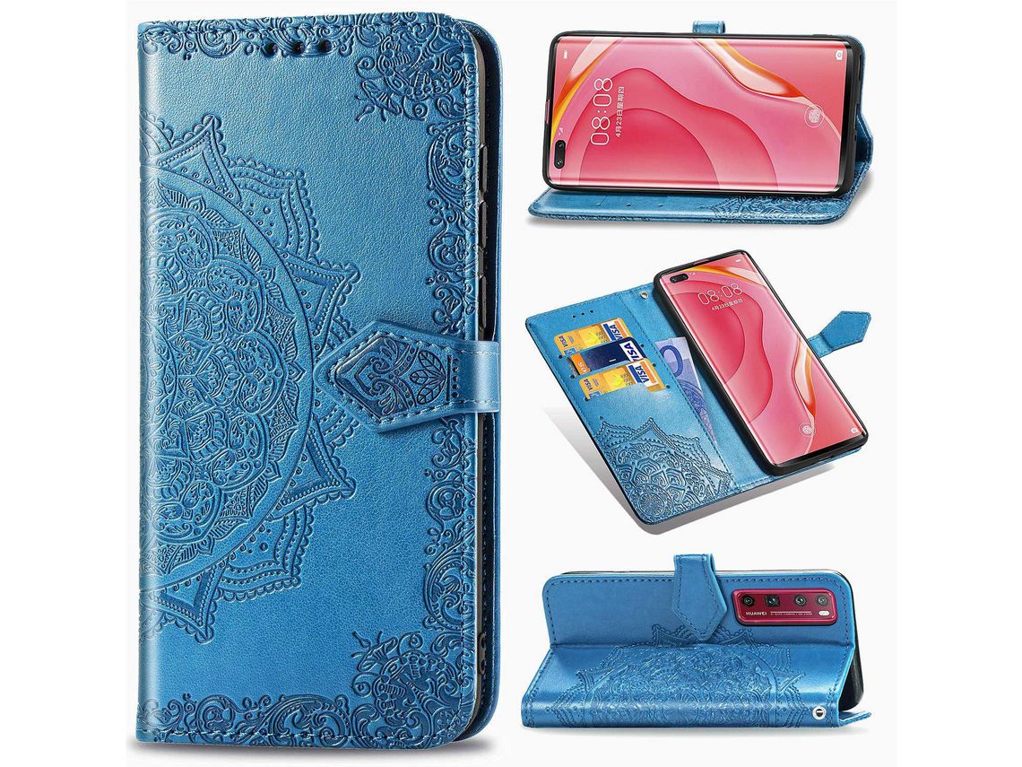Capa Fólio para Huawei Nova Pro Pro Pro HONGWE. Pele Premium Castanho