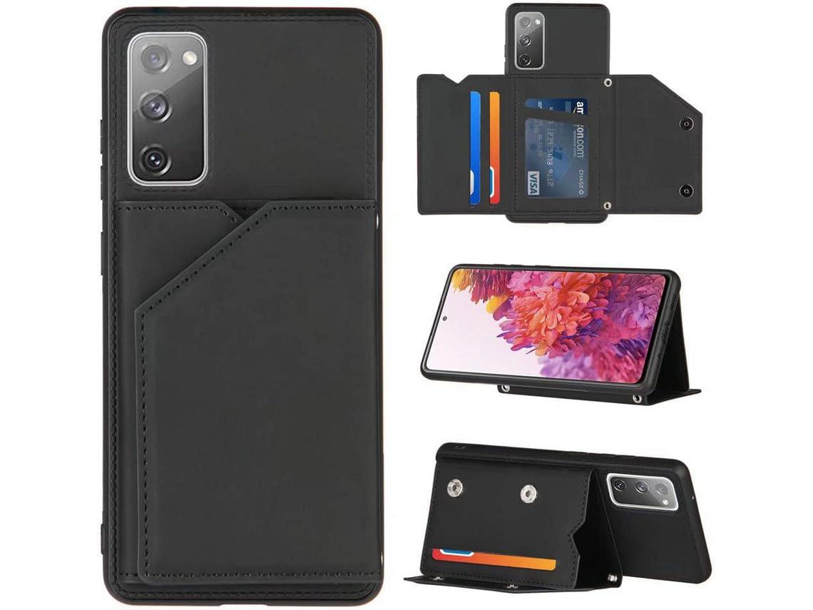 Capa Fólio para Apple, Samsung Iphone 12, Iphone 12 Pro HONGWE. com Porta-Cartões Castanho