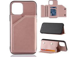 Capa Fólio para iPhone 13 Pro HONGWE. Magnética com Porta-Cartões Castanho