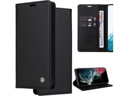 Capa Fólio para Samsung Galaxy A72 5G/A72 HONGWE. Pele Sintética Magnética Premium Castanho