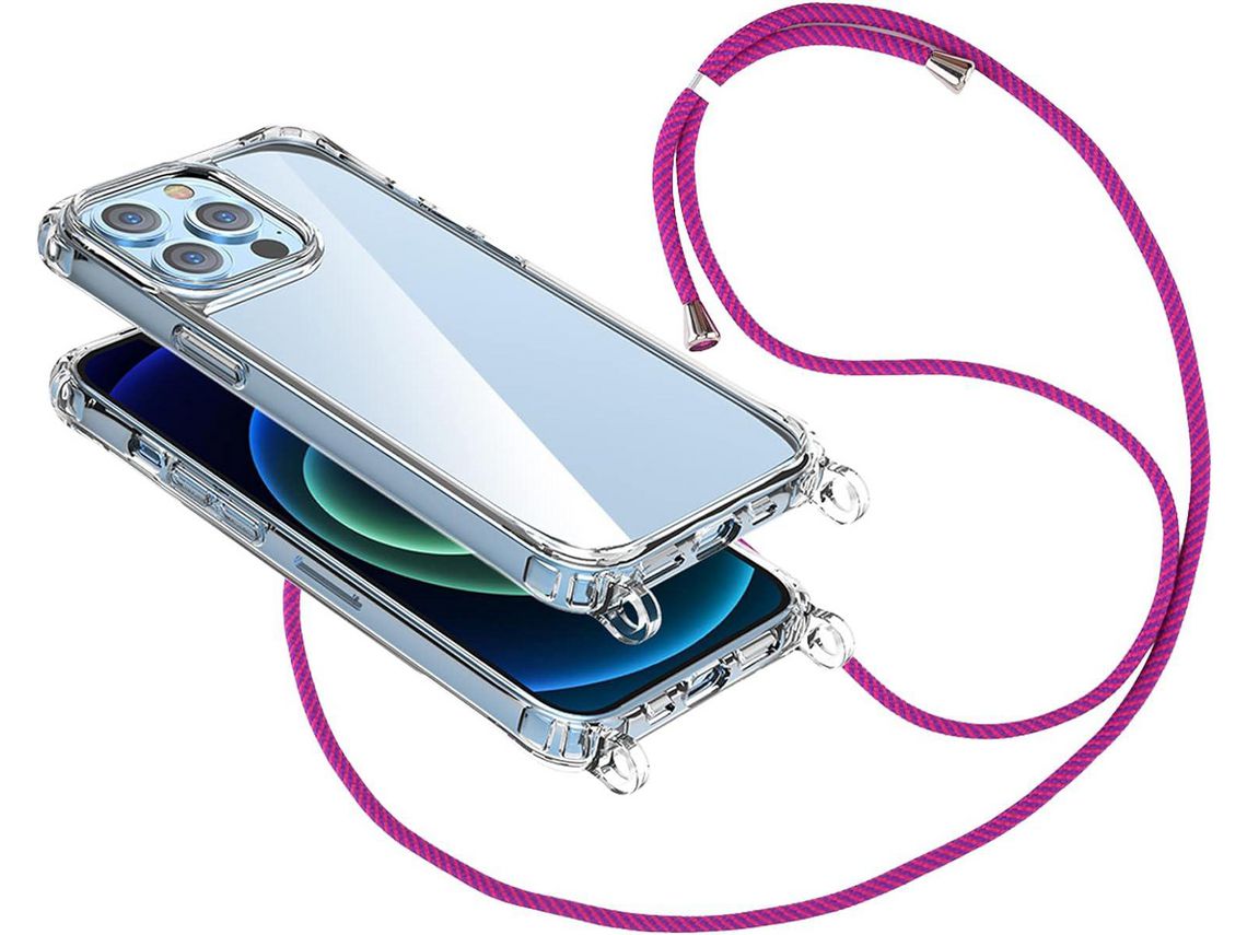 Capa com Cordão para iPhone 13 HONGWE. Transparente