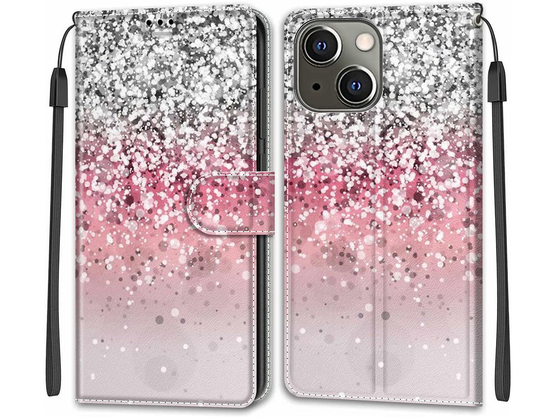 Capa Fólio para iPhone 13 Mini HONGWE. Pele Sintética Anti-Choque Magnética Castanho