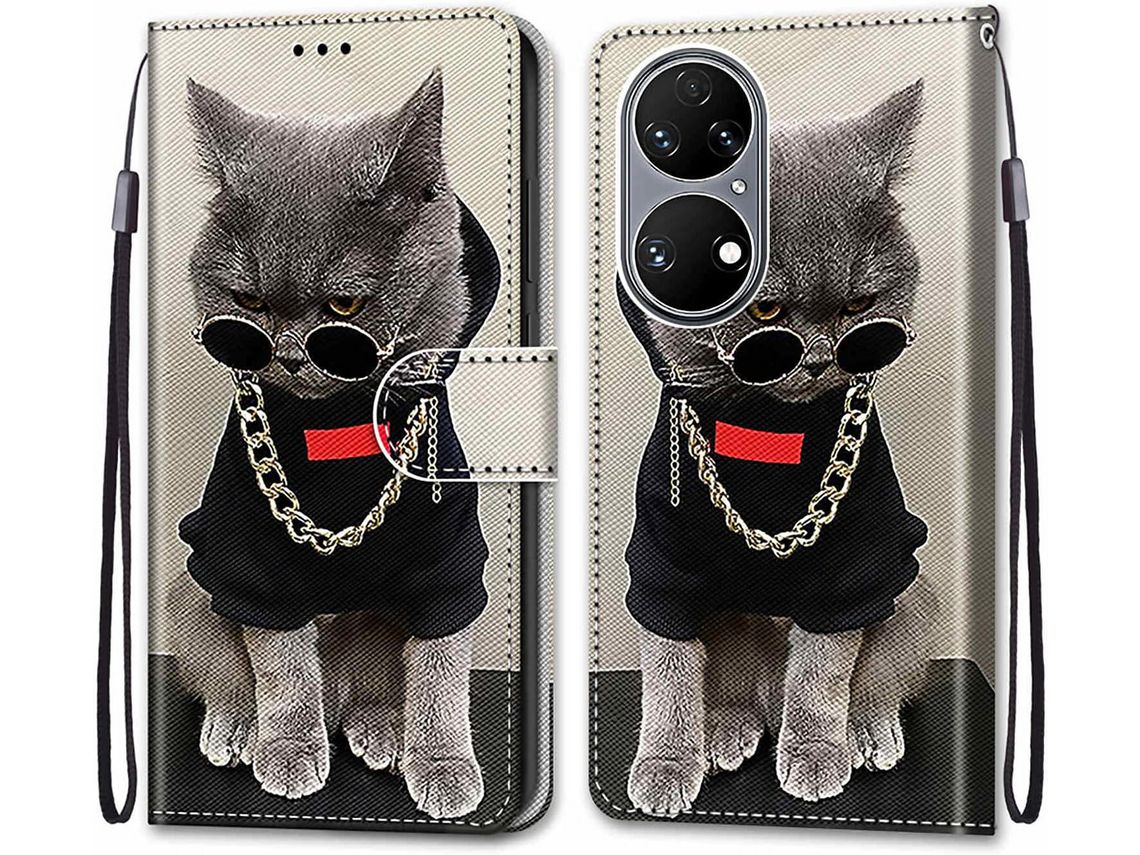 Capa Fólio para Huawei P50 Pro 3 HONGWE. Anti-Choque Magnética Castanho