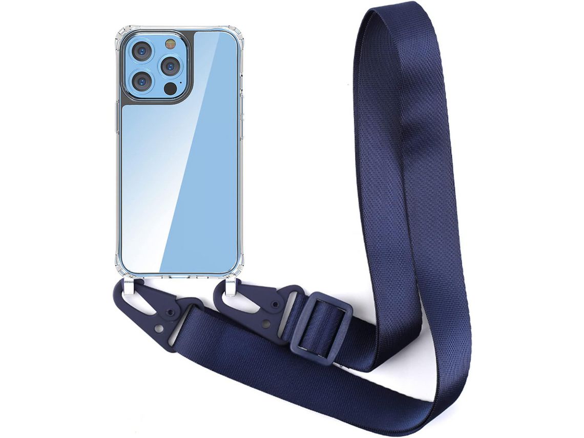 Capa com Cordão para iPhone 13 Pro HONGWE. Transparente