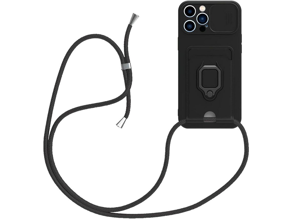 Capa com Cordão para iPhone 11 Pro HONGWE. Silicone com Anel de Suporte