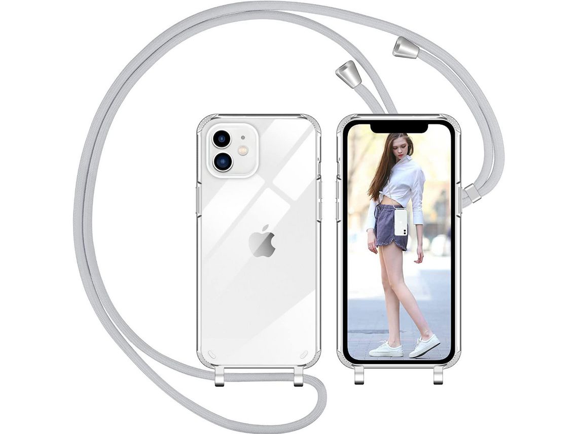 Capa com Cordão para iPhone 12/12 Pro HONGWE. Transparente