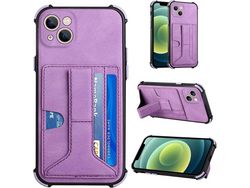 Capa Fólio para iPhone 13 Mini HONGWE. Pele Sintética Anti-Choque Retro Castanho