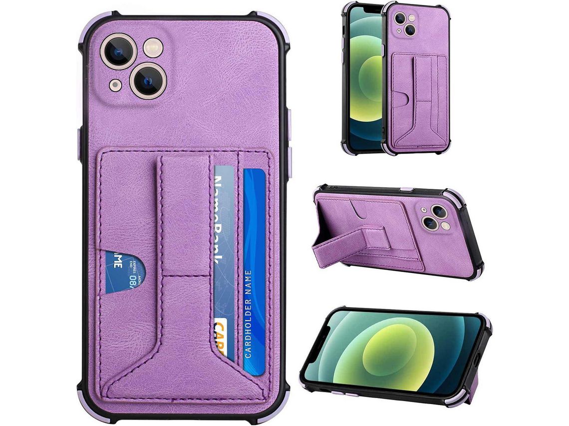Capa Fólio para iPhone 13 Mini HONGWE. Pele Sintética Anti-Choque Retro Castanho