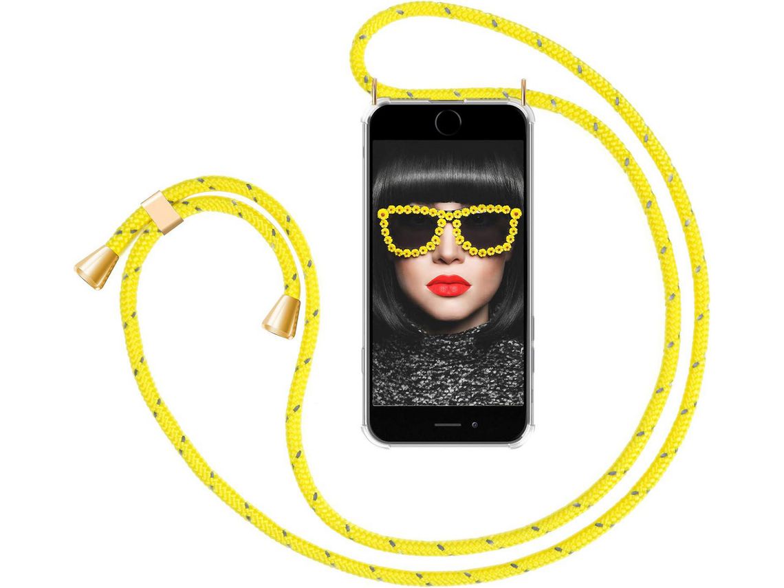 Capa com Cordão para iPhone 6 HONGWE. Amarelo