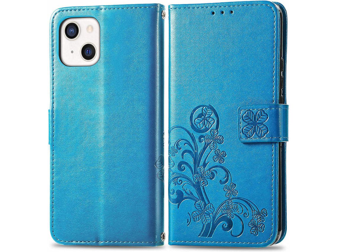 Capa Fólio para iPhone 13 HONGWE. Anti-Choque Magnética com Porta-Cartões Castanho