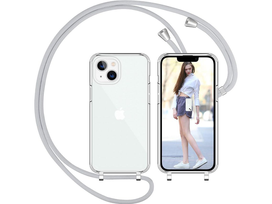 Capa com Cordão para iPhone 13 HONGWE. Transparente
