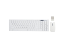 Combo De Teclado E Mouse Sem Fio Branco