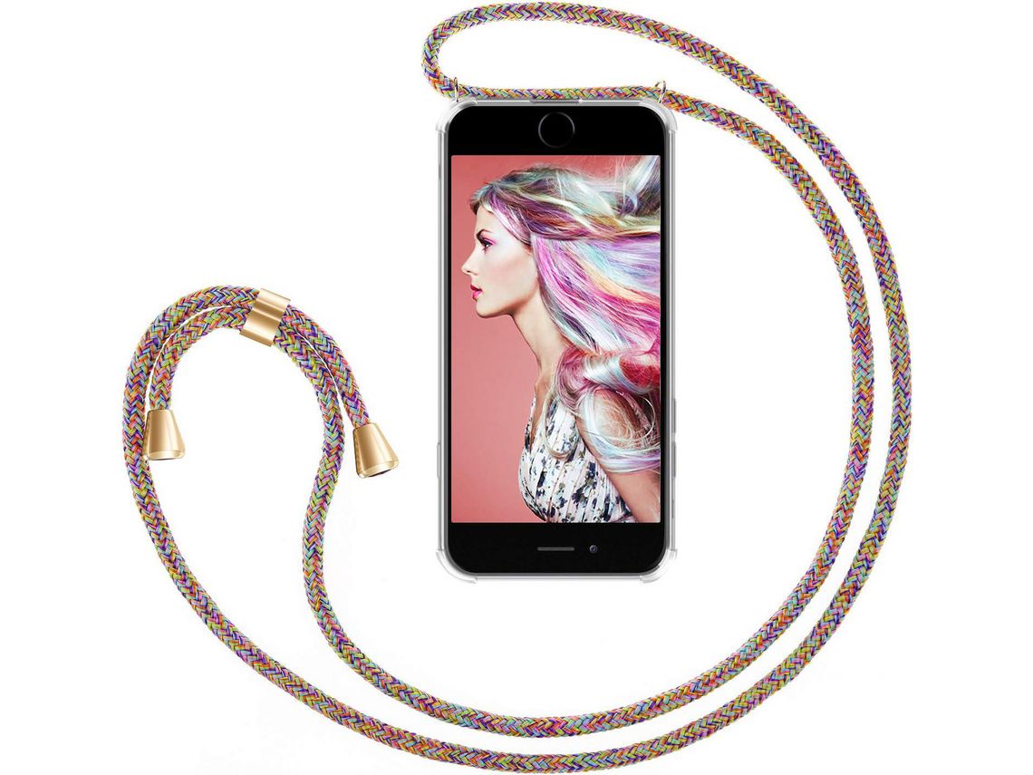 Capa com Cordão para iPhone 7 Plus/5/8 Plus HONGWE. Multicor