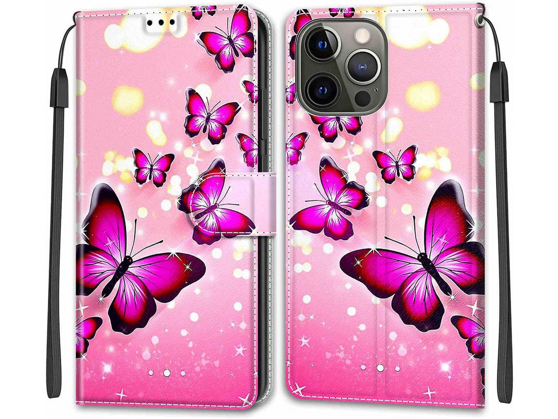 Capa Fólio para iPhone 13 Pro HONGWE. Pele Sintética Anti-Choque Magnética Multicor