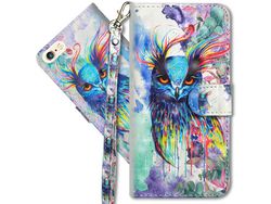 Capa Fólio para iPhone SE HONGWE. Magnética com Porta-Cartões Castanho