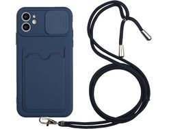 Capa com Cordão para iPhone 13 Mini HONGWE. Silicone