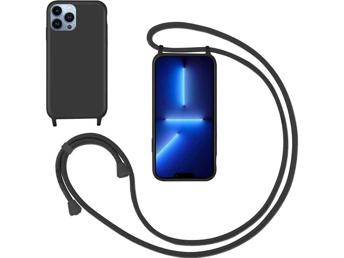 Capa com Cordão para iPhone 13 Pro HONGWE. Silicone Anti-Choque