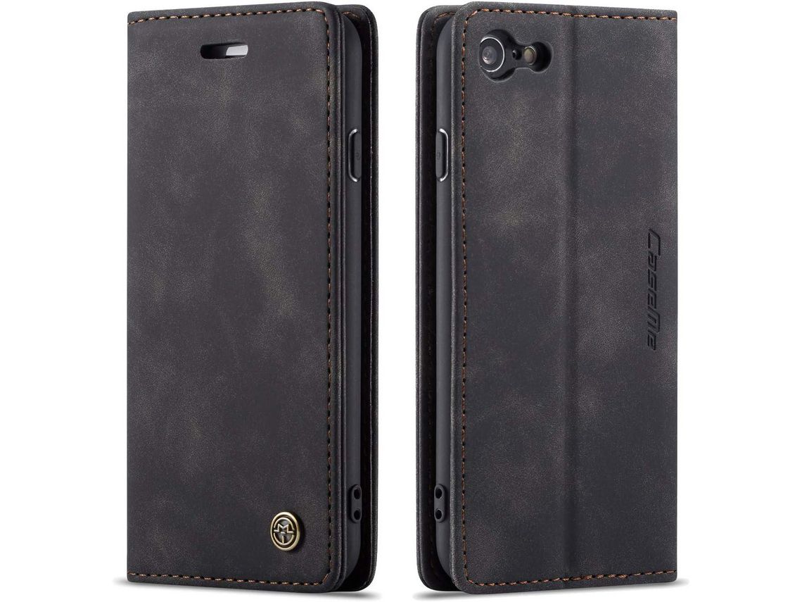 Capa Fólio para iPhone 6 HONGWE. Magnética com Porta-Cartões Premium Castanho